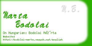 marta bodolai business card